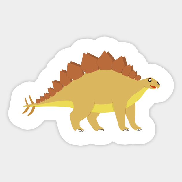 Cute happy Dinosaur Stegosaur Sticker by Cute Tees Kawaii